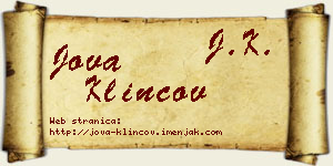 Jova Klincov vizit kartica